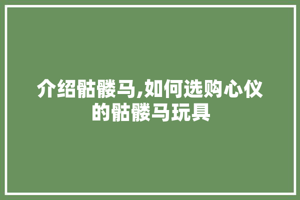 介绍骷髅马,如何选购心仪的骷髅马玩具 AI简讯