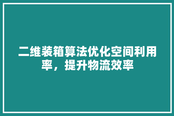 二维装箱算法优化空间利用率，提升物流效率