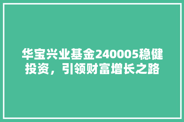 华宝兴业基金240005稳健投资，引领财富增长之路