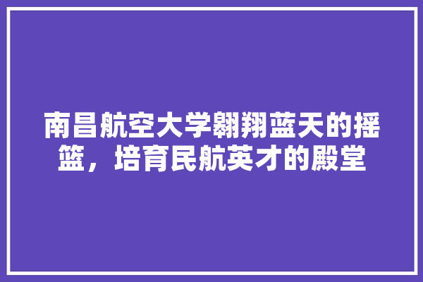南昌航空大学翱翔蓝天的摇篮，培育民航英才的殿堂