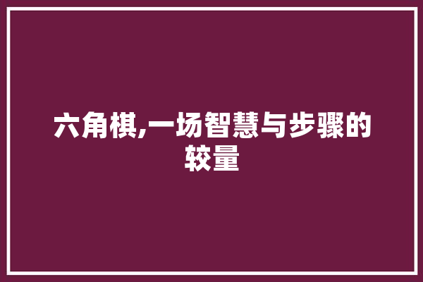 六角棋,一场智慧与步骤的较量