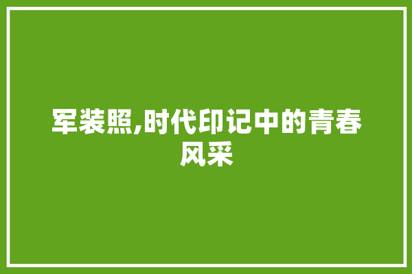军装照,时代印记中的青春风采 绘影字幕