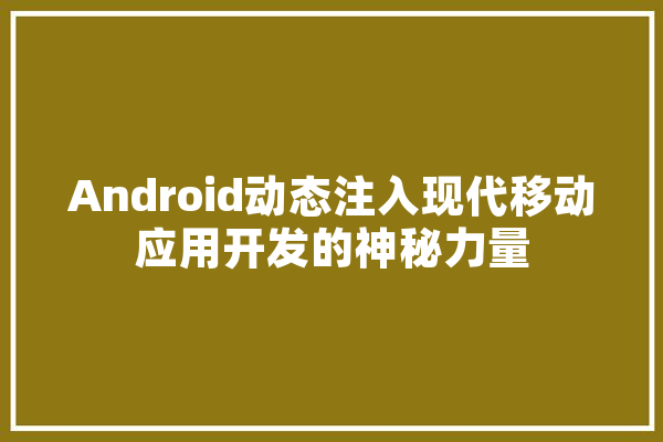 Android动态注入现代移动应用开发的神秘力量