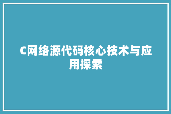 C网络源代码核心技术与应用探索