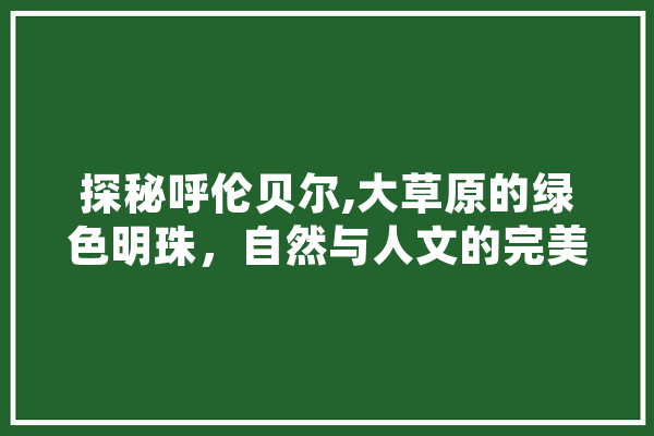 探秘呼伦贝尔,大草原的绿色明珠，自然与人文的完美融合