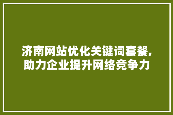 济南网站优化关键词套餐,助力企业提升网络竞争力 文字写作