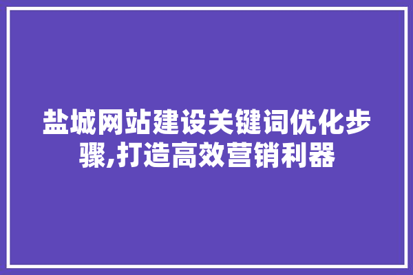 盐城网站建设关键词优化步骤,打造高效营销利器 智能写作