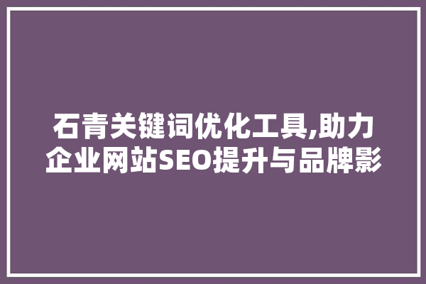 石青关键词优化工具,助力企业网站SEO提升与品牌影响力