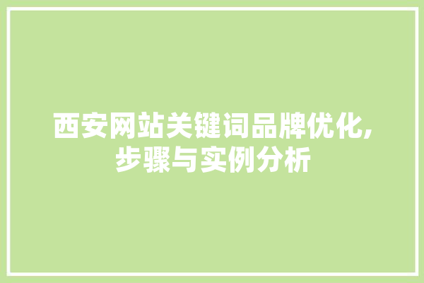 西安网站关键词品牌优化,步骤与实例分析 云服务