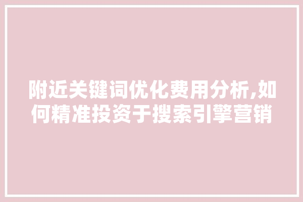 附近关键词优化费用分析,如何精准投资于搜索引擎营销 文字写作