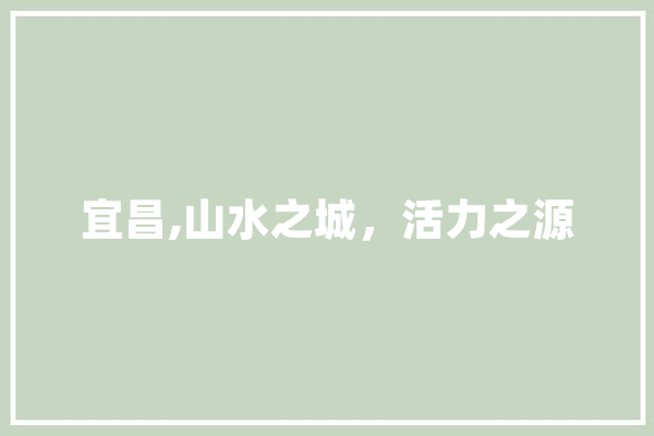宜昌,山水之城，活力之源