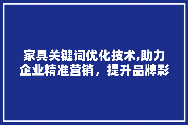 家具关键词优化技术,助力企业精准营销，提升品牌影响力