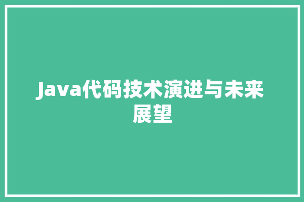 Java代码技术演进与未来展望