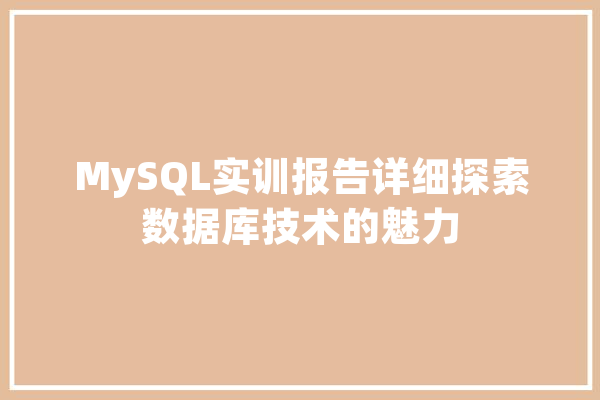 MySQL实训报告详细探索数据库技术的魅力