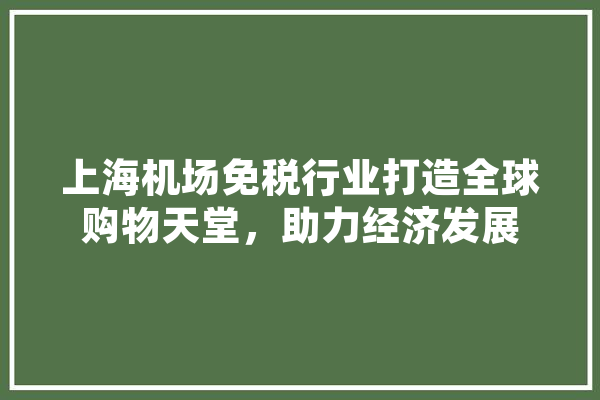 上海机场免税行业打造全球购物天堂，助力经济发展