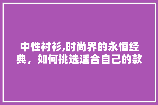 中性衬衫,时尚界的永恒经典，如何挑选适合自己的款式 AI快讯