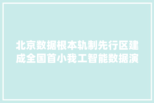 北京数据根本轨制先行区建成全国首小我工智能数据演习基地_数据_北京 云服务