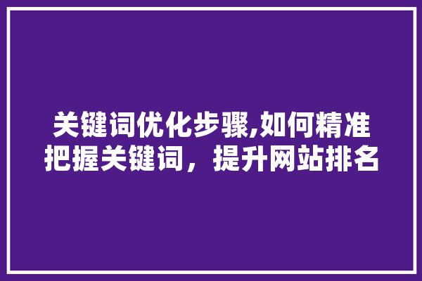 关键词优化步骤,如何精准把握关键词，提升网站排名 文字写作