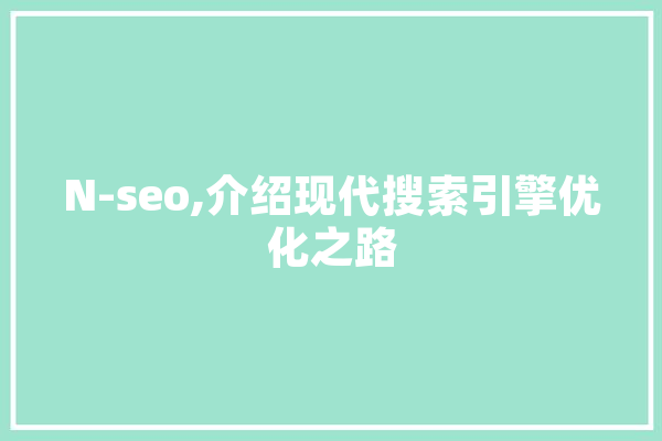 N-seo,介绍现代搜索引擎优化之路 AI简讯