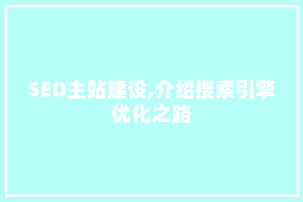 SEO主站建设,介绍搜索引擎优化之路 文字写作