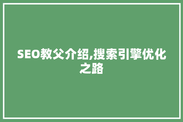 SEO教父介绍,搜索引擎优化之路