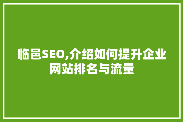 临邑SEO,介绍如何提升企业网站排名与流量 计算机