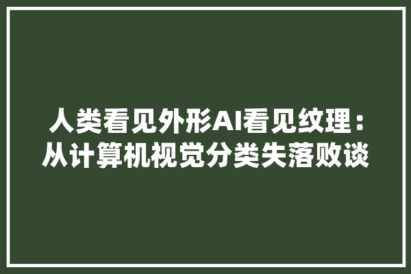 人类看见外形AI看见纹理：从计算机视觉分类失落败谈起_图像_神经收集 科技快讯