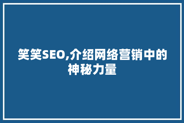 笑笑SEO,介绍网络营销中的神秘力量