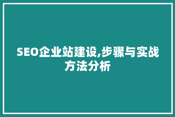 SEO企业站建设,步骤与实战方法分析