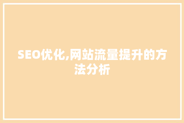 SEO优化,网站流量提升的方法分析 AI简讯