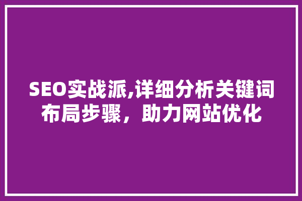 SEO实战派,详细分析关键词布局步骤，助力网站优化
