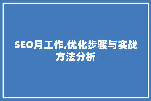 SEO月工作,优化步骤与实战方法分析 AI简讯