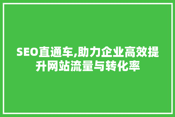 SEO直通车,助力企业高效提升网站流量与转化率 AI快讯