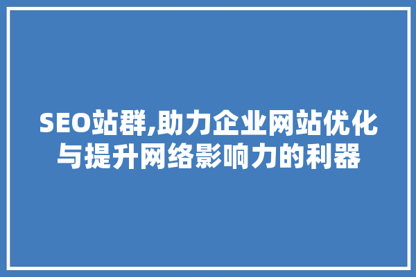 SEO站群,助力企业网站优化与提升网络影响力的利器