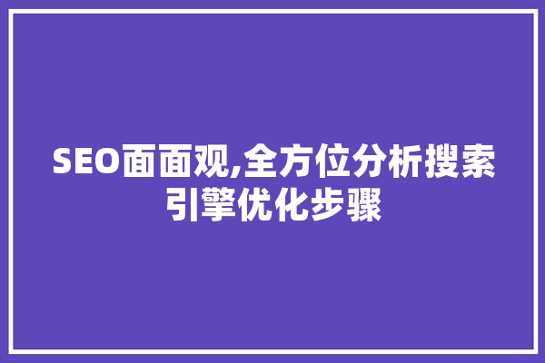 SEO面面观,全方位分析搜索引擎优化步骤 智能助手
