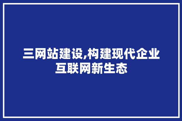 三网站建设,构建现代企业互联网新生态 文字写作