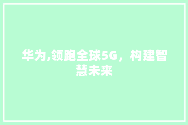 华为,领跑全球5G，构建智慧未来