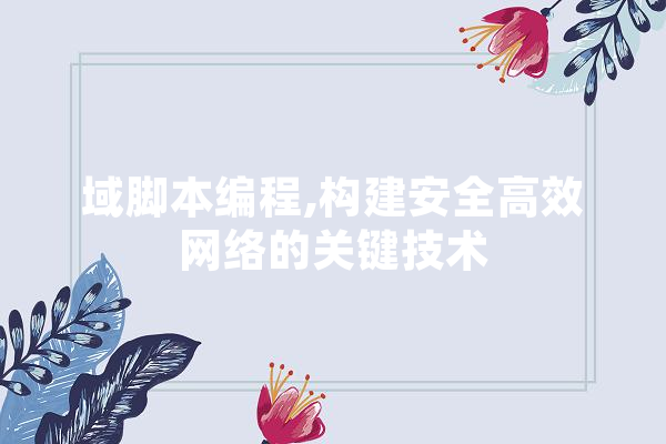 域脚本编程,构建安全高效网络的关键技术