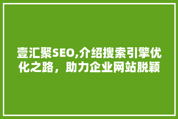 壹汇聚SEO,介绍搜索引擎优化之路，助力企业网站脱颖而出