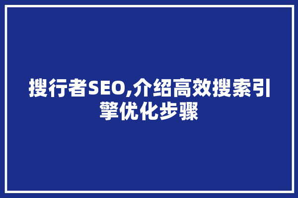 搜行者SEO,介绍高效搜索引擎优化步骤 科技快讯