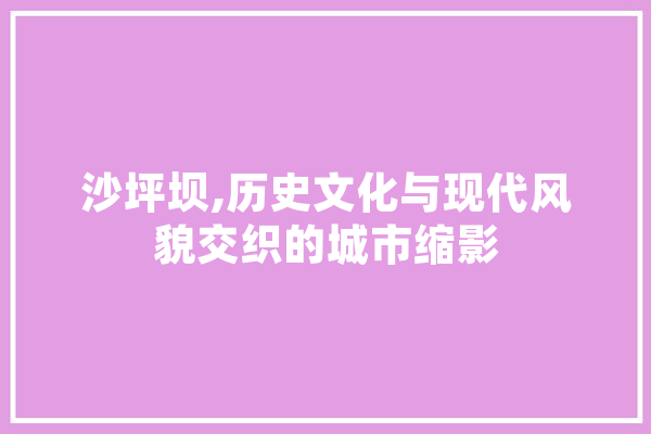 沙坪坝,历史文化与现代风貌交织的城市缩影