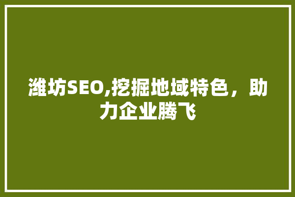 潍坊SEO,挖掘地域特色，助力企业腾飞
