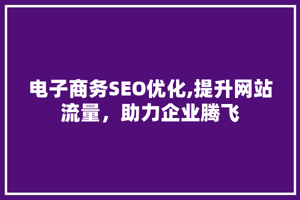 电子商务SEO优化,提升网站流量，助力企业腾飞