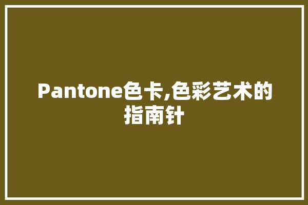 Pantone色卡,色彩艺术的指南针