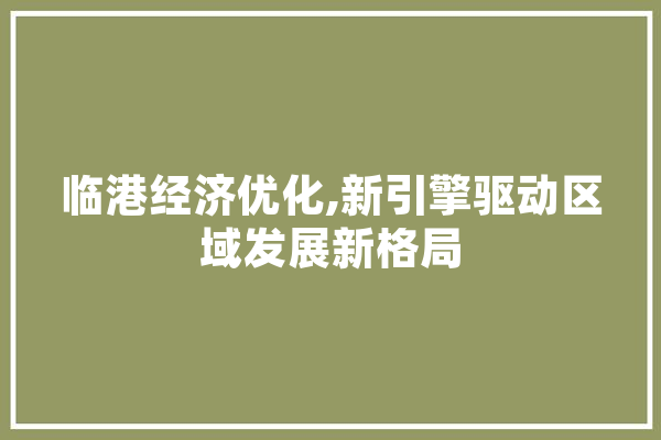 临港经济优化,新引擎驱动区域发展新格局 科技快讯