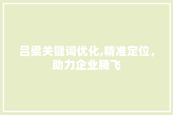 吕梁关键词优化,精准定位，助力企业腾飞 智能问答