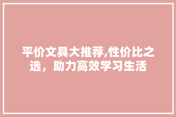 平价文具大推荐,性价比之选，助力高效学习生活