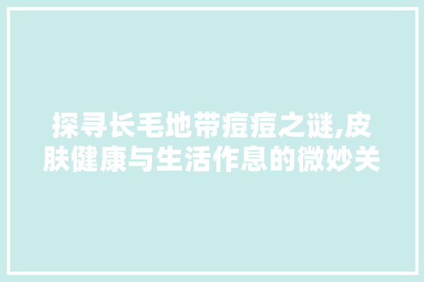 探寻长毛地带痘痘之谜,皮肤健康与生活作息的微妙关系