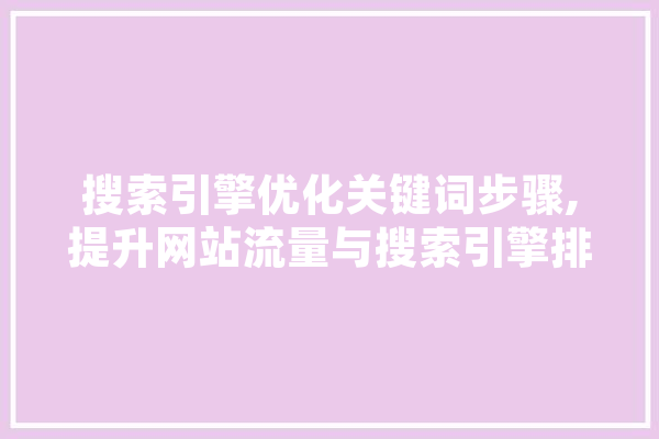 搜索引擎优化关键词步骤,提升网站流量与搜索引擎排名的关键方法