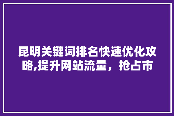 昆明关键词排名快速优化攻略,提升网站流量，抢占市场先机